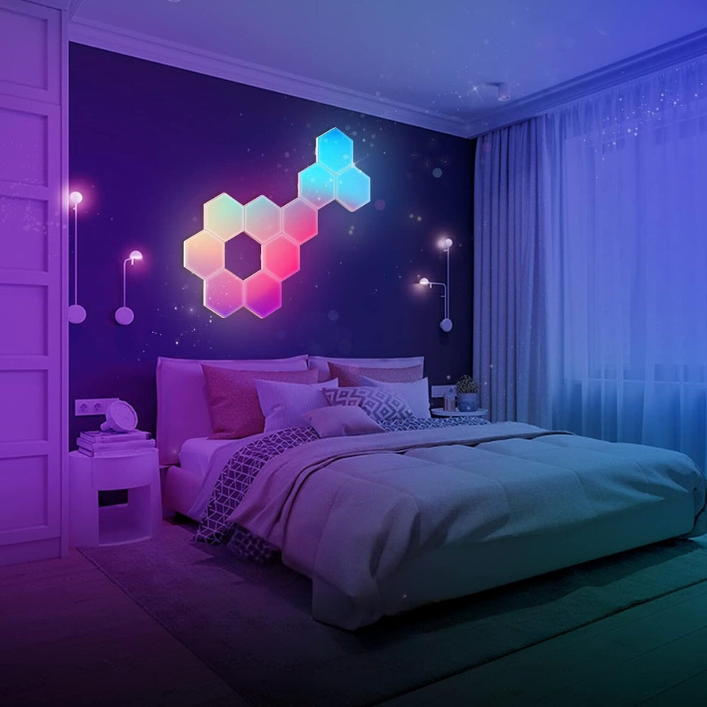 RGB Smart Hexagonal Wall Lamp Color Changing